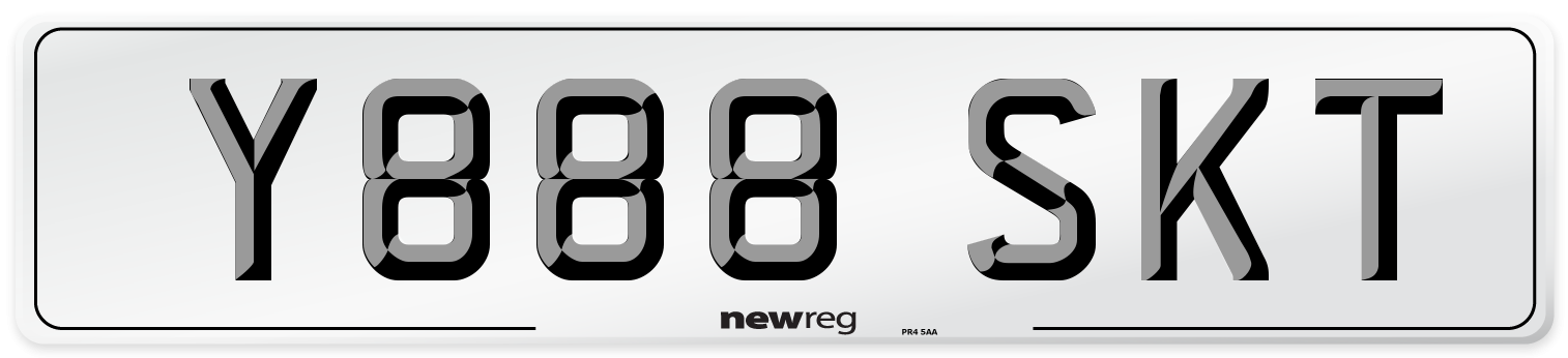 Y888 SKT Number Plate from New Reg